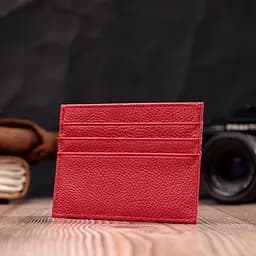 Яскравий кард-кейс із натуральної шкіри ST Leather 22445 червоний - мініатюра 6