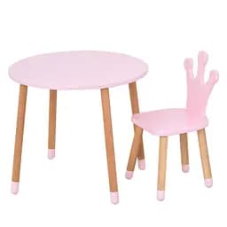 Столик со стулом Корона круглый Bambi 10х63х63 см det0015792