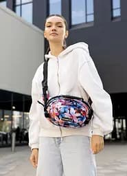 Сумка через плечо женская бананка Sambag Flex Pro принт "Flowers" 30×17×15 см (85451153)