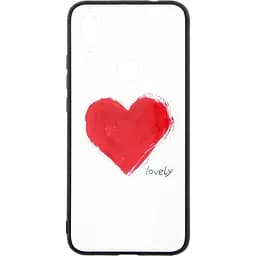 Чохол-накладка Toto Glass Fashionable Case Xiaomi Redmi 7 Red Heart on White
