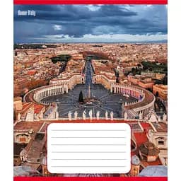 Тетрадь ученическая "Панорама города" Leader 012-510201C-3 в косую линию, 12 листов