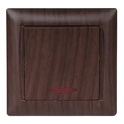 Выключатель с подсветкой Primera 3905 темная вишня под дерево LUXEL