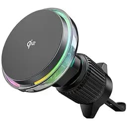 Автодержатель с БЗП Wiwu CH-324 Aurora Qi2 15W Black