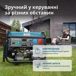 Konner & Sohnen Генератор бензиновий KS 10000E 1/3, 230/400В, 7.5/8кВт, 3Фазі, електростартер, 88кг - мініатюра 5