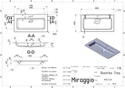 Умивальник Miraggio ROSTRIKS TRES (0001585) Mirasoft, Матовий, Підвісний, Білий - мініатюра 2
