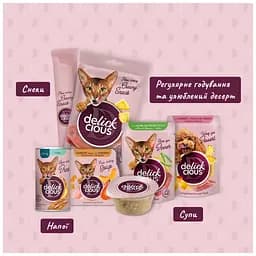 Ласощі для котів Delickcious Курка з додаванням ананасу 4 х 15 г (4820269141629) - мініатюра 7