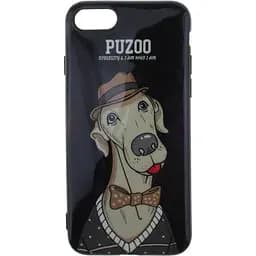 Чохол-накладка PUZOO TPU Glossy Shiny Powder Art dog iPhone 7/8/SE 2020 Black Bean