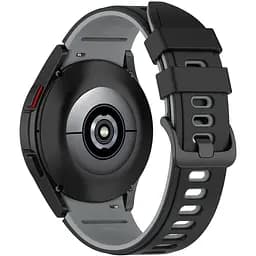 Ремінець для Samsung Galaxy Watch 4 44mm - чорно-сірий ширина кріплення 20мм силікон Watchbands Ricco (W19-5WB10289017)