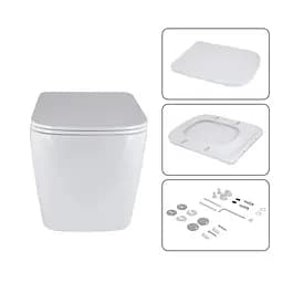Підвісний унітаз Qtap Tern + інсталяція Qtap Nest 4 в 1 (лінійна клавіша White), Білий - мініатюра 7