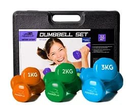 Набор гантелей в кейсе 12 кг. PowerPlay 4118 Fitness Dumbells (2 шт*1 кг, 2 шт*2 кг, 2 шт*3 кг) (PP_4118_12kg)