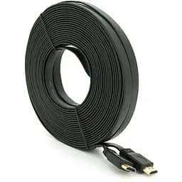 Кабель Merlion HDMI-HDMI 20m, v1.4, плоский Black, (Пакет), Q30