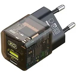 Сетевое зарядное устройство XO CE05 1USB+1Type-C PD30W+QC3.0 18W Black