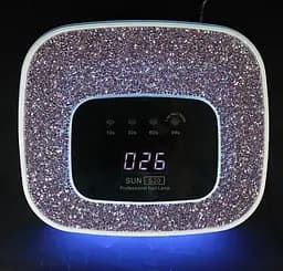 Лампа для манікюру зі стразами SUN S20 UV/LED дисплей сенсор руху знімне дно для педикюру 268 Вт Білий - мініатюра 7