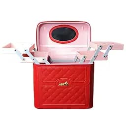 Бьюті-кейс із висувними ярусами і дзеркалом червоний (MRA-25-23)