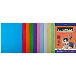 Набір паперу Buromax Pastel + Intensiv А4 20 аркушів 10 кольорів (BM.2721620-99)