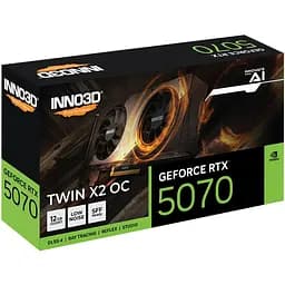 Відеокарта Inno3D GeForce RTX5070 TWIN X2 OC 12GB GDDR7 192bit PCI Express 5.0 (N50702-12D7X-195064N) - мініатюра 2