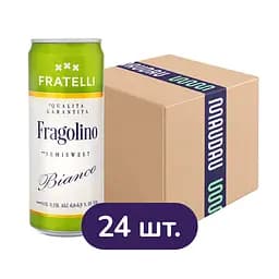 Упаковка напою винного Fratelli Fragolino Bianco 6.9% 7.92 л (0.33 л х 24 шт.)