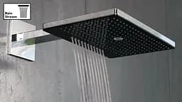 Верхній душ Hansgrohe Rainmaker Select 466х300 3jet хром/білий з кронштейном до стіни 24007400, Хром - мініатюра 2