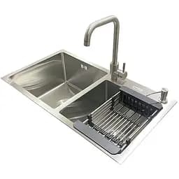 Комплект мийка + змішувач Romzha Arta U-730SDN (B)