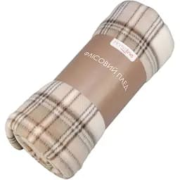Плед Home line Полар Принт Клеточка флисовый 220х160 см бежевый (164476)