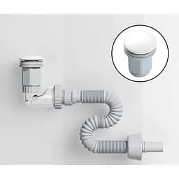 Сифон меблевий VBI з білим клапаном VBI-059101WT, Білий