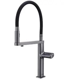 Cмеситель для кухни сенсорный на две воды графитовый Nett AG-43 Графит