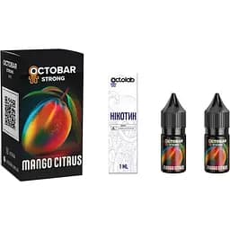 Набор компонентов для самозамеса солевой жидкости Octobar Strong Mango Citrus 10 мл 0-50 мг Манго мандарин (12412)