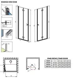 Душові двері Radaway Essenza New DWB 80 см 385075-01-01R - мініатюра 3