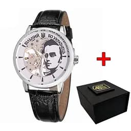 Наручные часы мужские 022 Silver-Black Mechanic Вільний бо Українець Awarder acs0031855