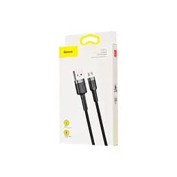 Кабель Baseus cafule Cable USB For Micro 2.4A 1 м Сірий + Чорний - мініатюра 2