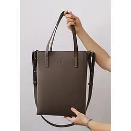 Шкіряний шоппер Nancy темно-бежевий