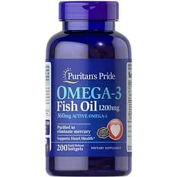 Жирні кислоти Puritans Pride Omega 3 Fish Oil 1200 мг 200 капсул