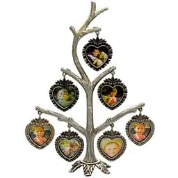 Мультирамка Дерево для 7 фото металева срібляста 23.5 х 15 х 6 см