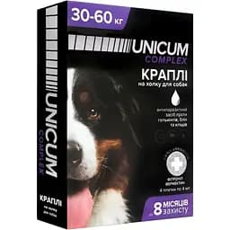 Капли Unicum Complex Рremium от гельминтов, блох и клещей для собак, 30-60 кг (UN-090)