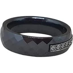 Срібне кільце Aurora з керамікою і фіанітами. С1010Ч 18