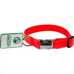Нашийник з водонепроникної стрічки Lucky Pet, з металевим фастексом, 25-35х2,5 см, помаранчевий