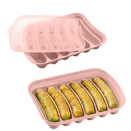 Форма для запікання випічки силіконова домашніх хот-догів, сосисок, ковбасок, кебаба кебабниця, A-plus Рожевий 86429