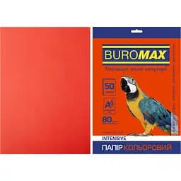 Папір кольоровий Buromax Intensiv А4 50 аркушів червоний (BM.2721350-05)