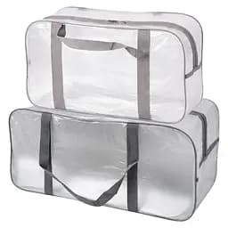 Набор матовых сумок в роддом: размер М 40х25х20 см + размер L 50х25х30 см (серые)