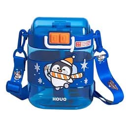 Дитяча пляшка для води Dodo Penguin 560 мл з ремінцем, синій Yiwu HP-14-36BL