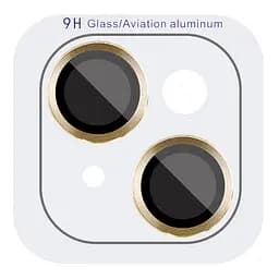 Захисне скло Metal Classic на камеру (у упак.) для Apple iPhone 15 (6.1) / 15 Plus (6.7) Золотий / Gold