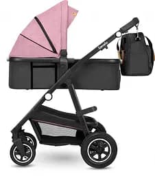 Універсальна коляска 2 в 1 Lionelo Amber 2 Pink Rose, рожева (LO-AMBER PINK ROSE (2in1)) - мініатюра 5