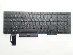 Клавіатура для ноутбуків Lenovo ThinkPad E580, L580, T590 чорна з чорною рамкою, з ТП з підсвічуванням RU/US
