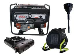 Бензиновий генератор EF Power 5,0/5,5 кВт, однофазний, ручний запуск + газова плитка Orcamp CK-505 + електричний обігрівач Gardyer HE2000 та лійка (KRD6500S(K))