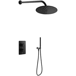 Душова система Kohlman Axel 30 black з термостатом + BOX прихованого монтажу KPL-QW432AB30, Чорний матовий