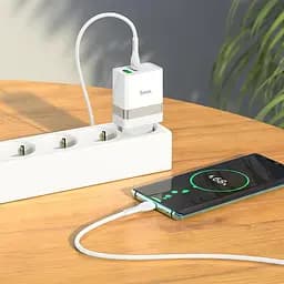 Адаптер мережевий Hoco Type-C to Type-C Extension Cable speed charger set N21 1USB/1Type-C, PD/QC, 3A/30W - мініатюра 4