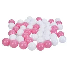 Набор шаров для сухого бассейна MR 1411 в сетке 50 шт. розовый и белый