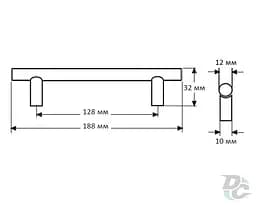 Ручка рейлінгова DC DR 11/128 SS BLK Чорна - мініатюра 2
