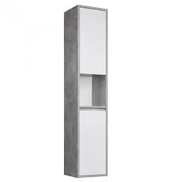 Пенал Мойдодир Oslo П-33-А Loft бетон з білим матом підвісний, Сірий