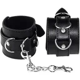 Наручники елегантні шкіряні BDSM чарівність та контроль One size Чорний K000315